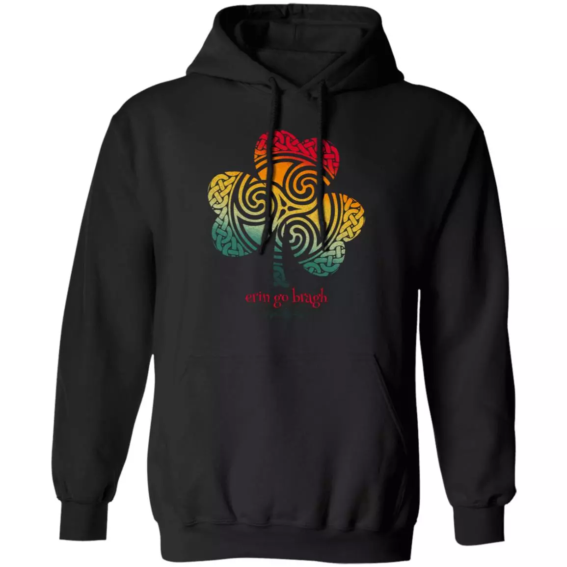 5MH. Shamrock Irish (5), Black, Hoodie