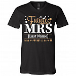 Personalized Future Mrs, Black, V-Neck T-Shirt