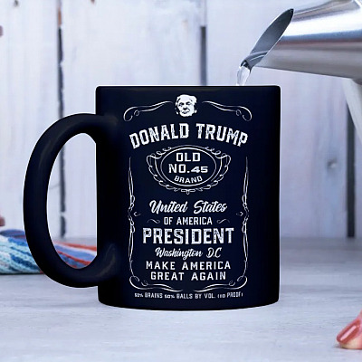 Alternative view of Donald Trump Liquor Label Old 45 Brand Ceramic Coffee Mug