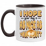 butt accent, White/Black, 11 oz. Accent Mug