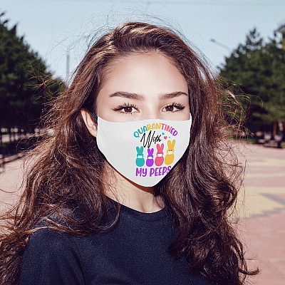 Alternative view of Quarantined with My Peeps Easter Gift Idea Washable Reusable Custom - Printed Cloth Face Mask Cover