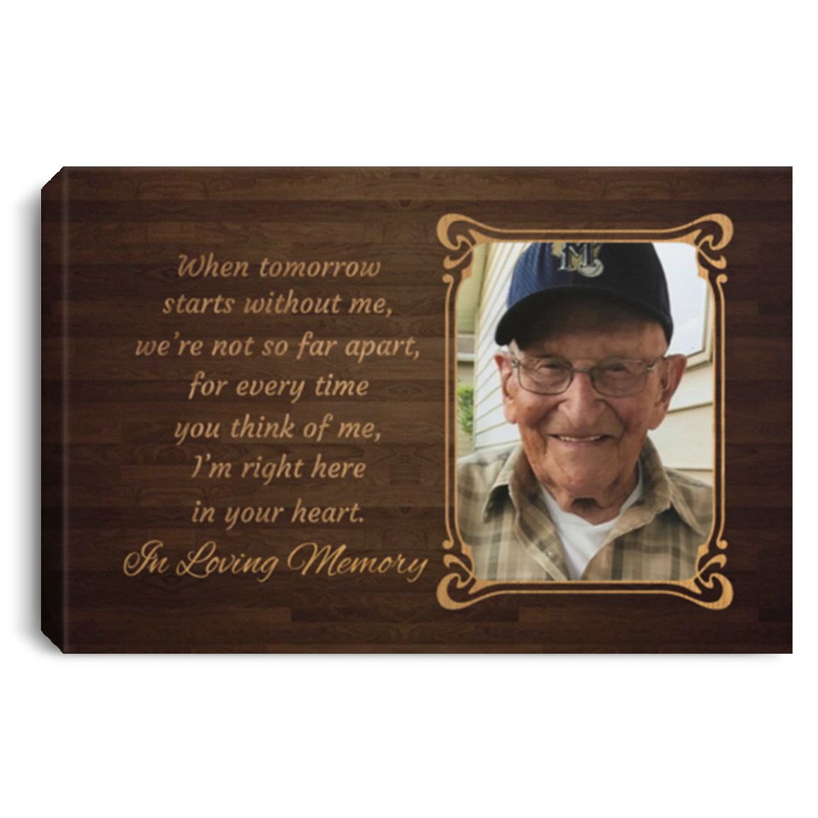 Personalized Custom Photo In Loving Memory Memorial Framed Canvas - Unframed Poster - Sympathy Gift For Loss, White, 0.75'' Framed Canvas