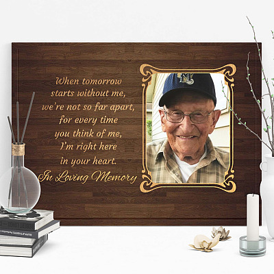 Alternative view of Personalized Custom Photo In Loving Memory Memorial Framed Canvas - Unframed Poster - Sympathy Gift For Loss