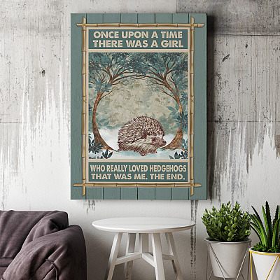 Alternative view of Once Upon A Time There Was A Girl Who Really Loved Hedgehogs Wrapped Framed Canvas Prints - Unframed Poster
