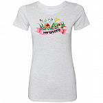 flower, Heather White, Premium Ladies T-Shirt