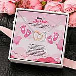 New Big Sister My Little Eyes Are Watching All You Say And Do Interlocking Hearts Pendant Necklace - New Big Sister Gifts