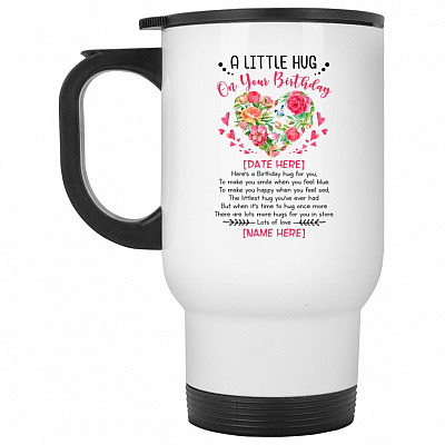 14 oz. White Travel Mug