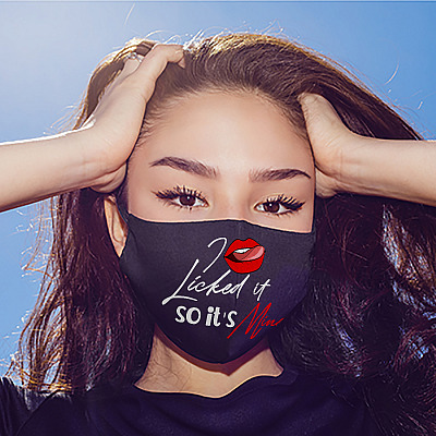 Alternative view of I Licked It So It's Mine Washable Reusable Custom Printed Cloth Face Mask Cover