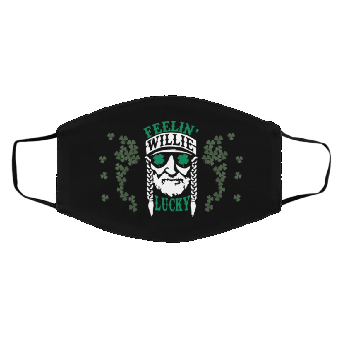 Willie Lucky St Pat, White, Cloth Face Cover – Medium/Large