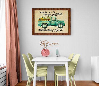 Alternative view of When Life Gives You Lemon Make Something Sweet Vintage Gallery Wrapped Framed Canvas Prints - Unframed Poster
