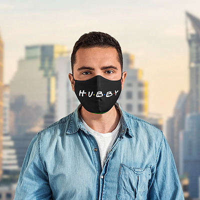 Alternative view of Friends Hubby Washable Reusable Custom Printed Cloth Face Mask Cover - Friends Hubby Wifey Face Mask