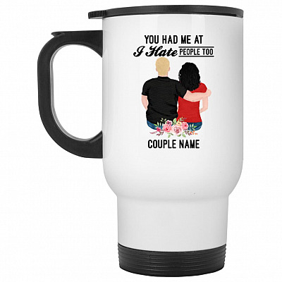 14 oz. White Travel Mug