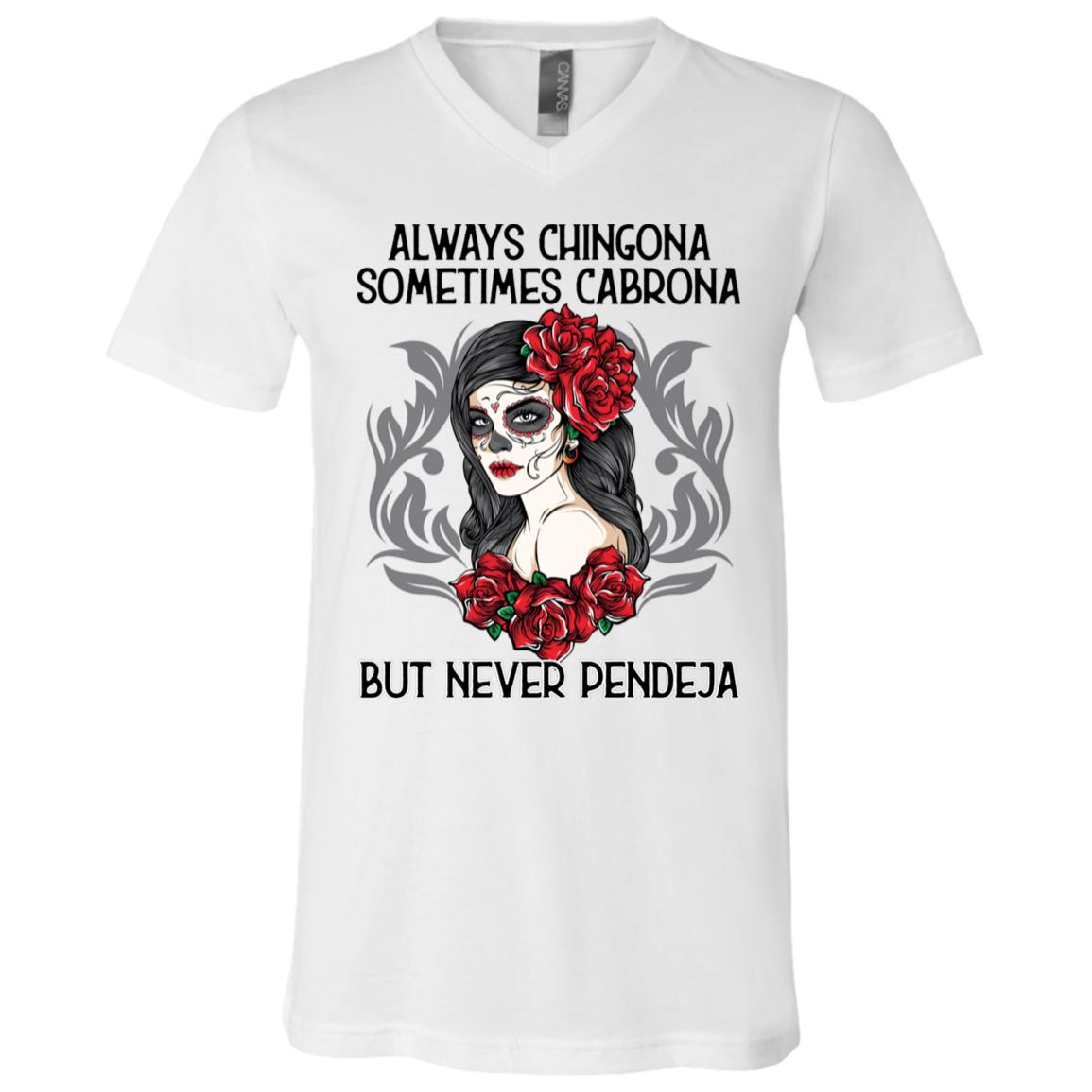 Mexican Girl Shirt, White, V-Neck T-Shirt