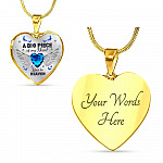 A Big Piece of My Heart Lives in Heaven - Memorial Gifts Family Heart Pendant Necklace - Heart Luxury Necklace (Gold Plated)