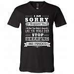 I Am Sorry I Slapped You I Panicked T-Shirt, Black, V-Neck T-Shirt I Am Sorry I Slapped You I Panicked T-Shirt, Black, V-Neck T-Shirt