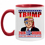 trump mug, White/Red, 11 oz. Accent Mug