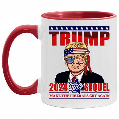 trump mug, White/Red, 11 oz. Accent Mug