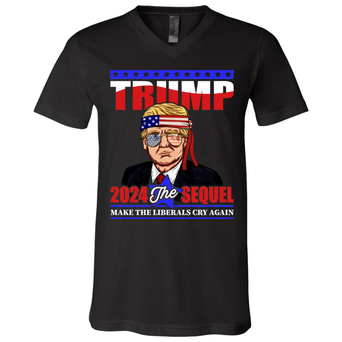 trump vneck, Black, V-Neck T-Shirt trump vneck, Black, V-Neck T-Shirt