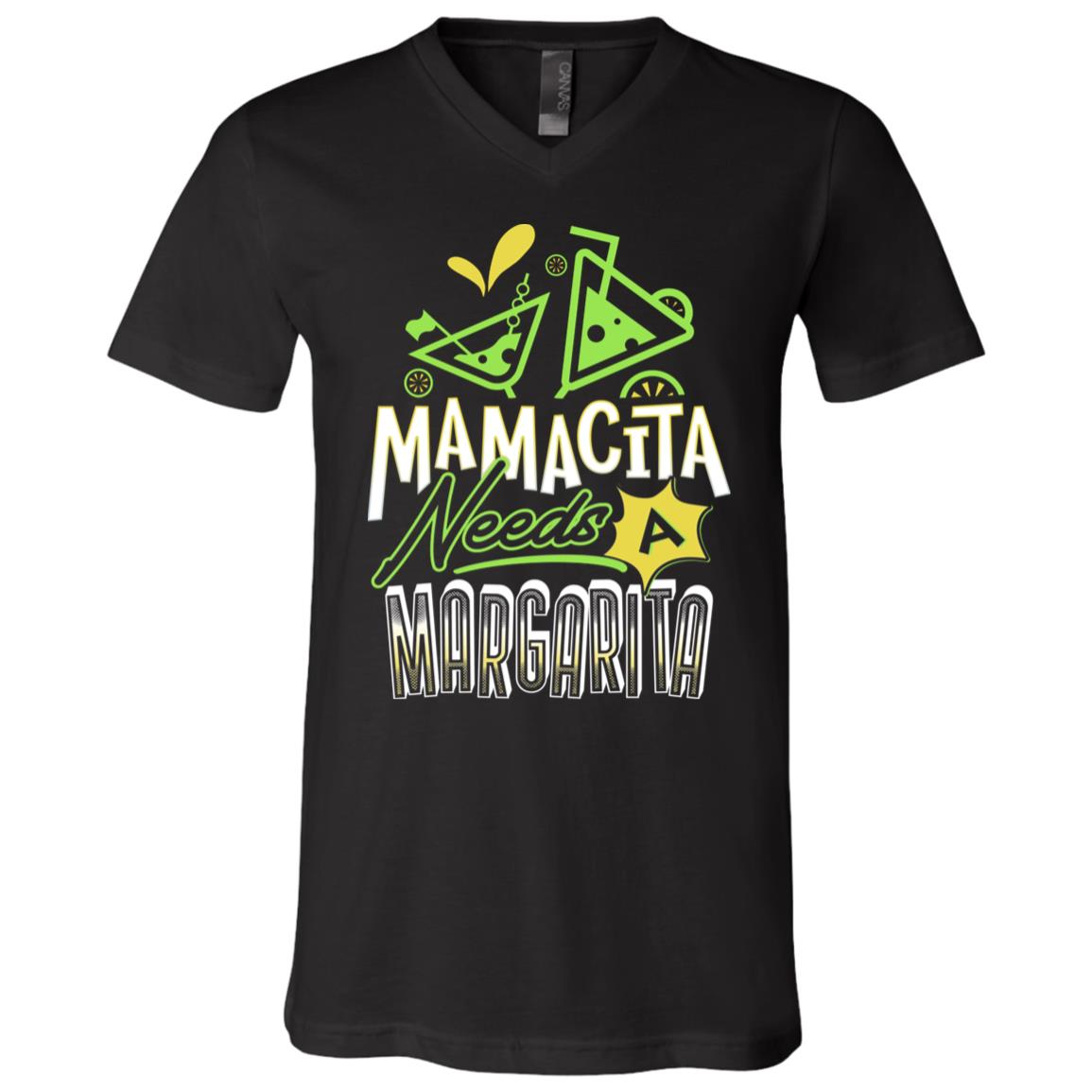 Mamacita Needs, Black, V-Neck T-Shirt