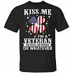 Kiss Me I'm A Veteran, Black, Unisex T-Shirt
