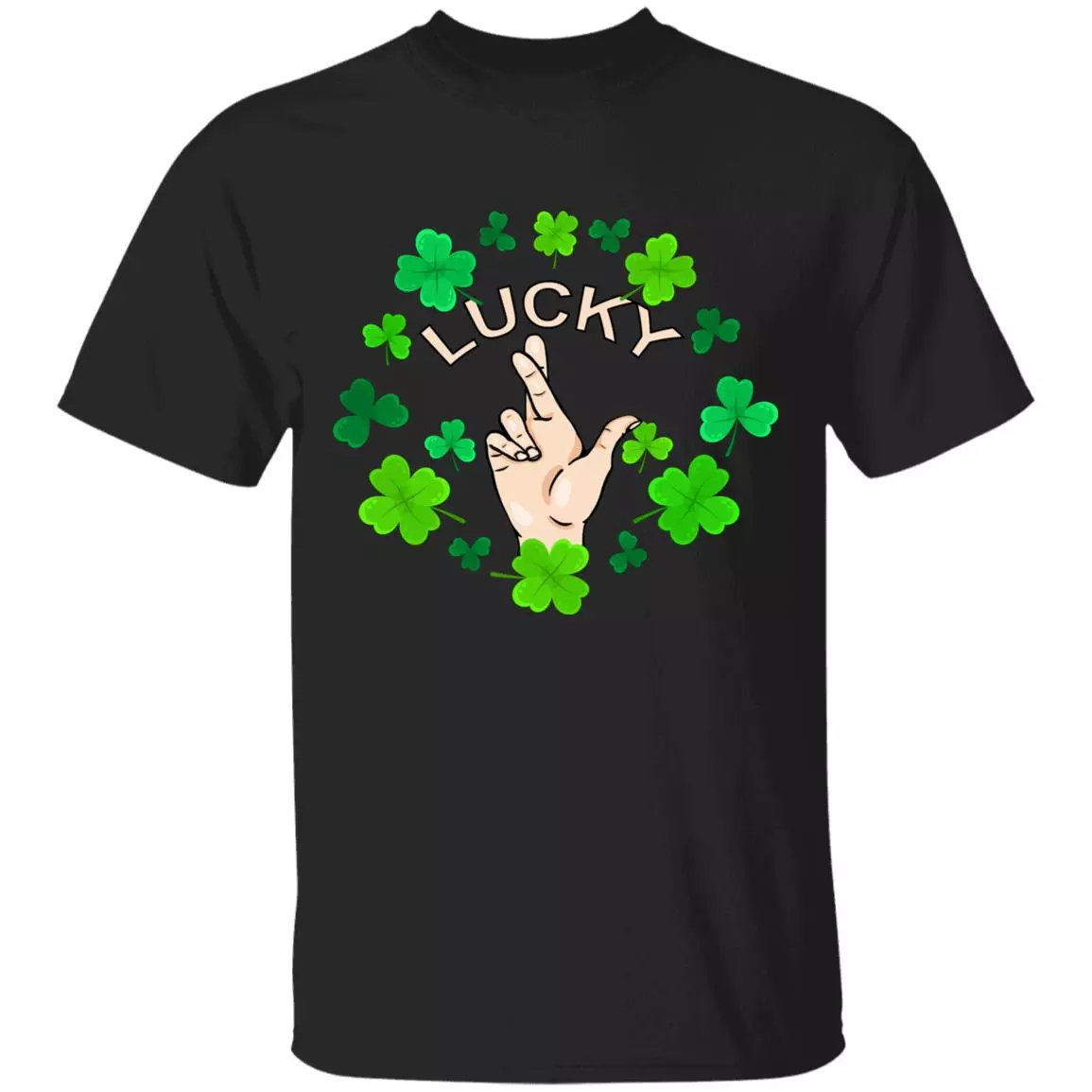 Lucky Fingers, Black, Unisex T-Shirt