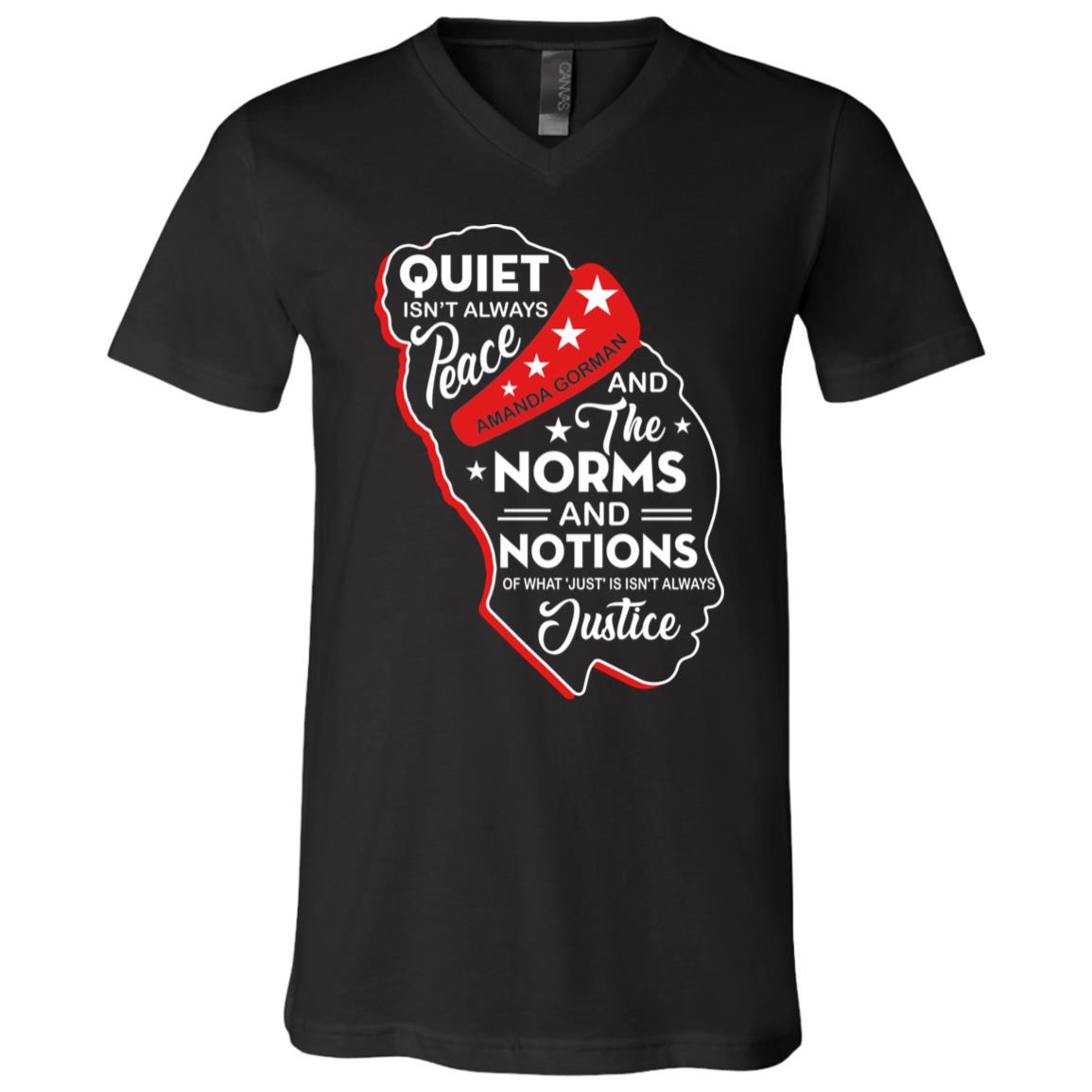 Amanda Gorman T shirt V neck, Black, V-Neck T-Shirt Amanda Gorman T shirt V neck, Black, V-Neck T-Shirt