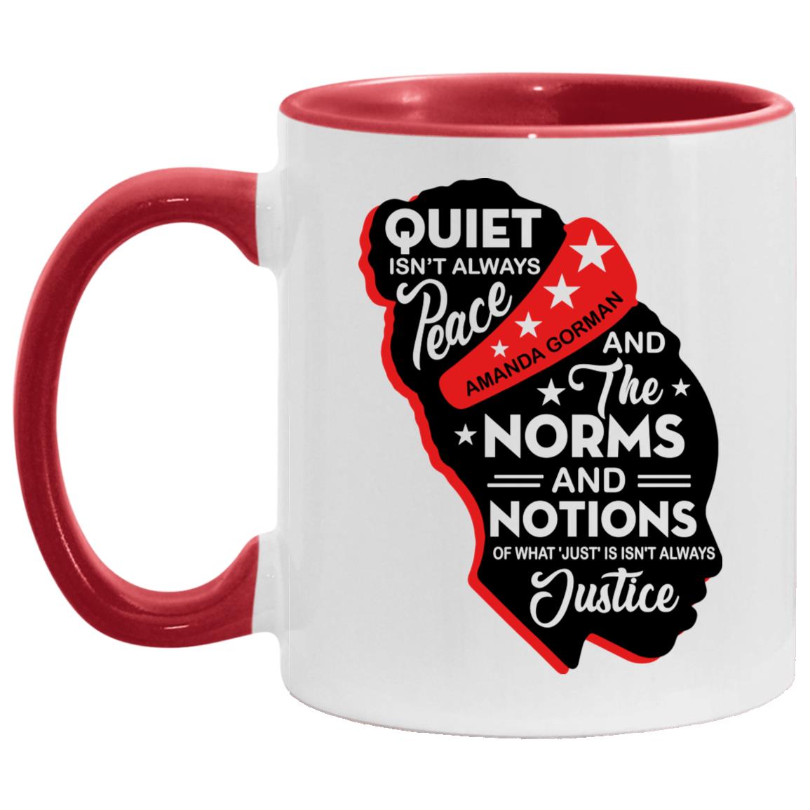 AM11OZ Accent Mug, White/Red, 11 oz. Accent Mug