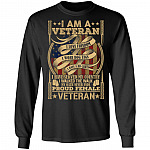I Am A Veteran I Love Freedom, Black, Long Sleeve I Am A Veteran I Love Freedom, Black, Long Sleeve