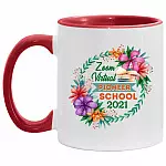 Zoom Virtual Pioneer School, White/Red, 11 oz. Accent Mug