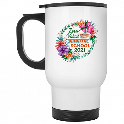14 oz. White Travel Mug