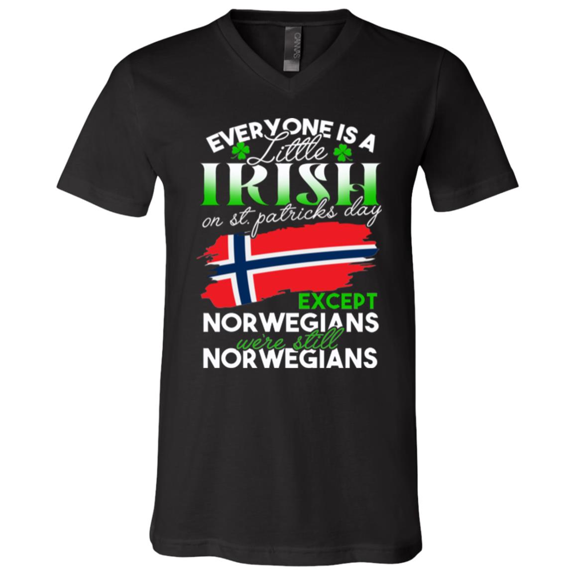 Everyone Is A Little Irish On, Black, V-Neck T-Shirt