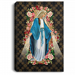 Blessed Virgin Mary - Our Lady Immaculate Conception Religious Framed Canvas Prints - Unframed Poster, White, 0.75'' Framed Canvas