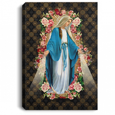 Blessed Virgin Mary - Our Lady Immaculate Conception Religious Framed Canvas Prints - Unframed Poster, White, 0.75'' Framed Canvas