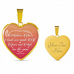 Whatever Our Souls Are Made of Thoughtful Mother's Day Gifts for Wife Heart Pendant Necklace - Heart Luxury Necklace (Gold Plated)