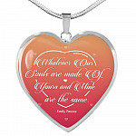 Whatever Our Souls Are Made of Thoughtful Mother's Day Gifts for Wife Heart Pendant Necklace - Heart Luxury Necklace (Silver)