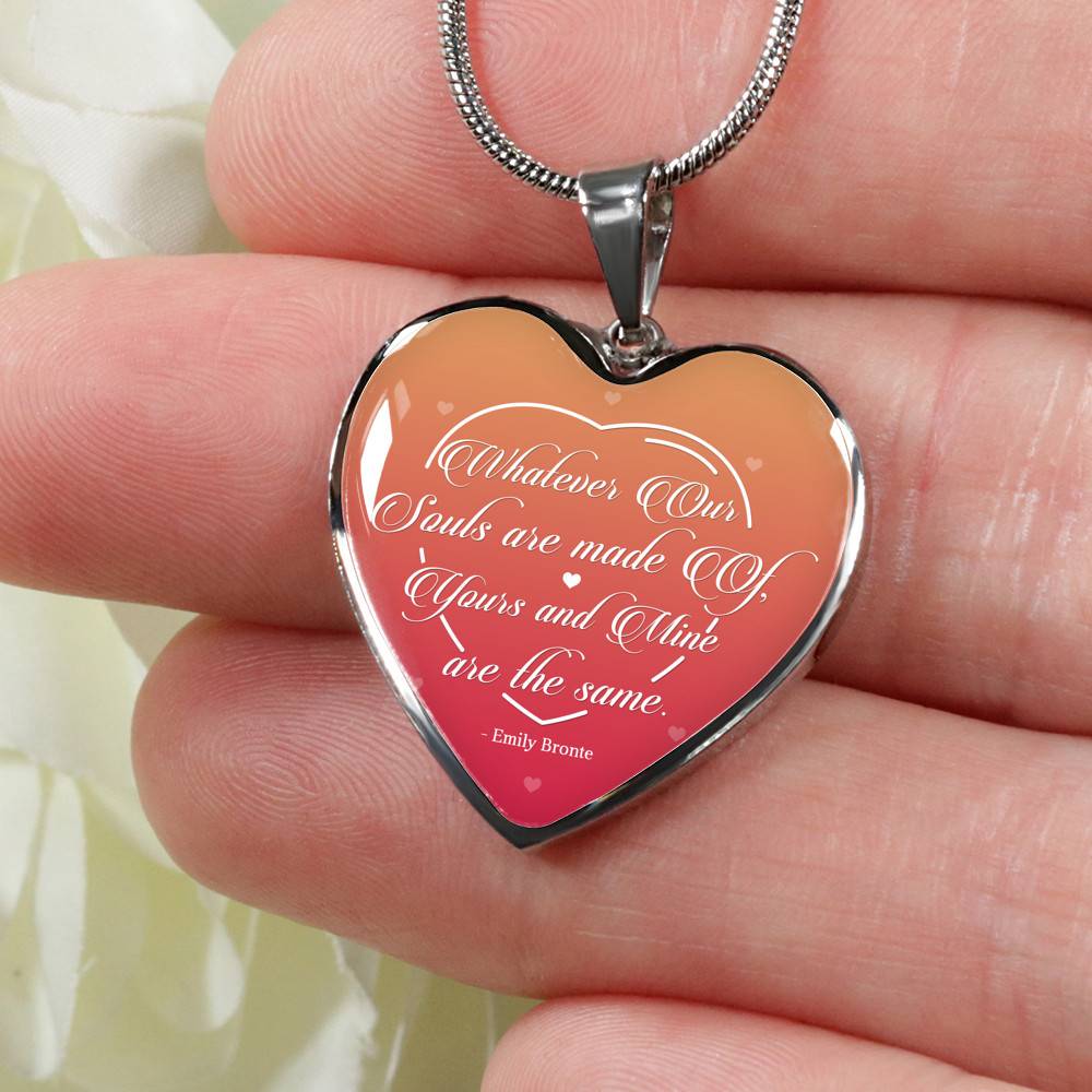Whatever Our Souls Are Made of Thoughtful Mother's Day Gifts for Wife Heart Pendant Necklace - Heart Luxury Necklace (Silver)