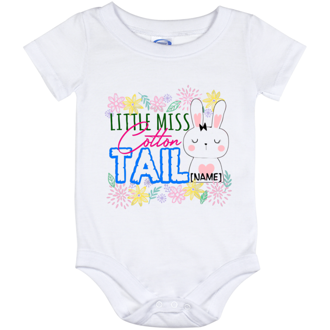 Personalized Little Miss Cottontail Happy Easter Day Baby Onesie - Toddler Baby Infant Bodysuit, White, Baby Onesie - 12 Month Personalized Little Miss Cottontail Happy Easter Day Baby Onesie - Toddler Baby Infant Bodysuit, White, Baby Onesie - 12 Month