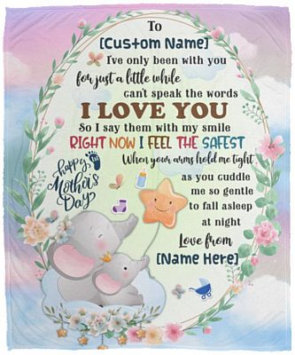 Personalized To My Mommy Blanket, White, Cozy Plush Fleece Blanket - 50x60