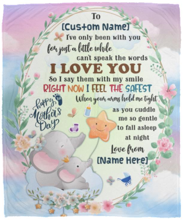 Personalized To My Mommy Blanket, White, Cozy Plush Fleece Blanket - 50x60