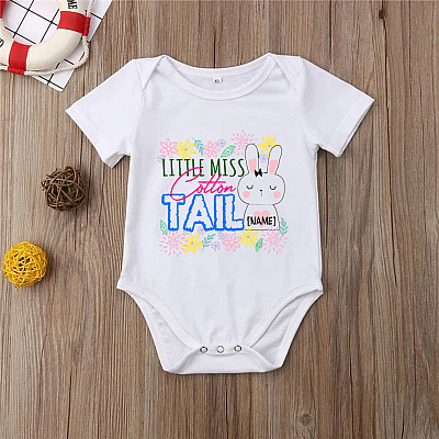 Alternative view of Personalized Little Miss Cottontail Happy Easter Day Baby Onesie - Toddler Baby Infant Bodysuit