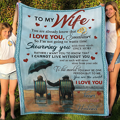 Alternative view of To My Wife You Are Already Know That I Love You Fleece Blanket - Premium Sherpa Blanket - Blanket For Wife From Husband