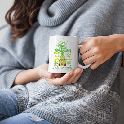 Alternative view of I Dont Need Luck Ive Got Jesus St Patrick's Day Gnome Ceramic Coffee Mug - Beer Stein - Water Bottle