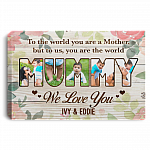 Personalized Photo To The World You Are A Mother But To Us You Are The World Canvas Prints - Mom Unframed Poster, White, 0.75'' Framed Canvas