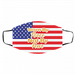 Worn by Force Not by Fear American Flag Mask Washable Reusable Custom Printed Cloth Face Mask Cover, White, Cloth Face Cover – Medium/Large