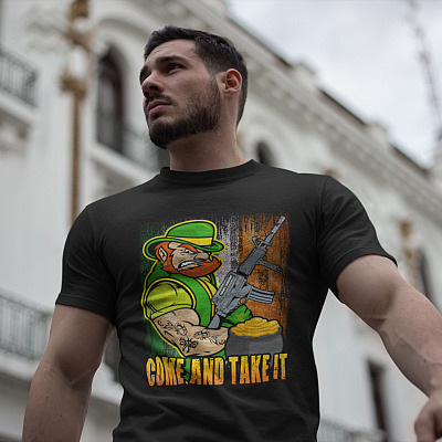 Alternative view of Come And Take It Irish T-Shirt - Irish 2nd Amendment Shirts