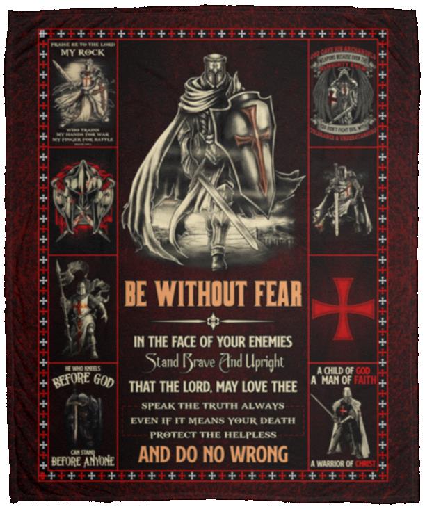 Be Without Fear In The Face, White, Cozy Plush Fleece Blanket - 50x60 Be Without Fear In The Face, White, Cozy Plush Fleece Blanket - 50x60