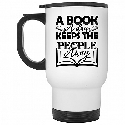 14 oz. White Travel Mug