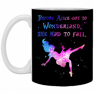Before Alice Got To Wonderland, Black, 11 oz. White Mug