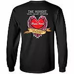 Personalized The Moment Your Heart Stopped Mine Changed Forever Memorial Print On Back Only Hoodie, Black, Long Sleeve