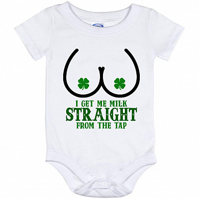 I Get Me Milk, White, Baby Onesie - 12 Month